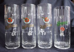 Zlaty Bazant és Soproni sör cimkés magas sörös korsó 4db. eredeti Rastal Germany , sahm 0,5 L