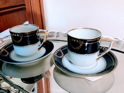 Kossuch János jelzett , Haas&Czyzek porcelán kávés csészék 1896-ból
