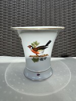 HERENDI porcelán váza, Rothschild mintás madaras dekorral