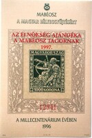 EI45fny / 1997 MILLECENTENÁRIUM  emlékív vágott piros sorszámmal és felülnyomással