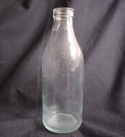 Tejes üveg , régi , 1 Liter -es , 26 x 9,5 cm