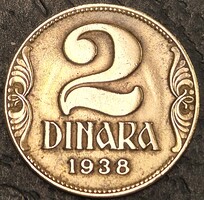 Jugoszlávia 2 Dinár, 1938.