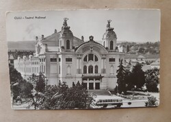KOLOZSVÁR NEMZETI SZÍNHÁZ, ERDÉLY, ROMÁNIA, RETRO BUSZ - RÉGI KÉPESLAP - ALKUDHATÓ!
