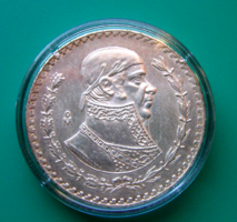Mexikó - ezüst 1 peso - 1965 - José María Morelos - kapszulában