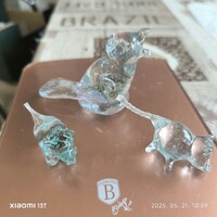 Mini üveg  szobor 3 db  eladó!3- 6 cm