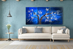 JMModernAbstract BLUE SPRING 150X70 cm-es kortárs festmény feszített vásznon