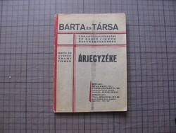 BARTA és TÁRSA lámpa csillár világítás, villamos berendezések katalógus árjegyzék