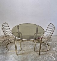 Arany, rézszínű étkezőgarnitúra space age vintage Gastone Rinaldi