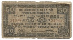50 centavos 1942 Fülöp szigetek Bohol katonai 2.