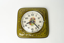 Mid Century Zöld Fat Lava Kerámia Falióra / Régi Német / Retró