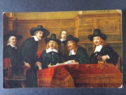 Antik művészi képeslap Stengel 29101 Rembrandt A posztós céh elöljárói