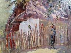 KOVÁCS JENŐ JÓZSEF /1884-1961/ - UDVARLÁS A KERITÉSNÉL