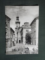 Képeslap,Sopron,Tanácsháza,tűztorony látkép,részlet,1962-