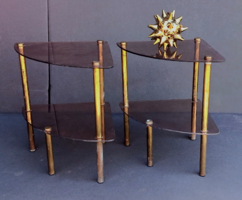 Mid Century réz  éjjeliszekrény asztal párban ALKUDHATÓ design
