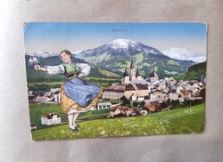 MÁRIACELL, MARIAZELL LÁTKÉP, NÉPVISELETES LÁNY - SZÉP RÉGI KÉPESLAP, 1929 - ALKUDHATÓ