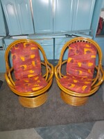 Retro Rattan Forgó Fotel.100 cm.