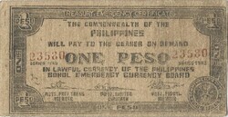 1 peso 1943 Fülöp szigetek Bohol katonai 2.