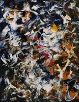Baján Ildikó festmény 80 x 100 cm. A teremtés küszöbén.