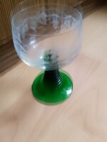 Zöld talpas szőlős pohár ritkább 11 cm