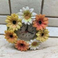 Virágos asztali óra  eladó! 12 cm