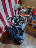 Eladó golfszett, labdákkal, labdatartó tee-vel. Golf ütő