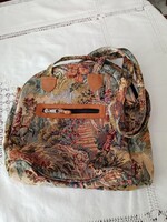 Új  női gobelin válltáska, valódi  bőrrel díszítve és  fekete béléssel Márka: Ansun