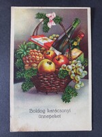 Régi rajzos képeslap Boldog Karácsonyi Ünnepeket! 1942