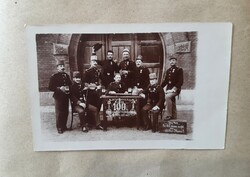 KATONAI, TISZTI CSOPORTKÉP, KATONÁK, TISZTEK, HÁBORÚS RÉGI FOTÓ KÉPESLAP, 1909 - ALKUDHATÓ