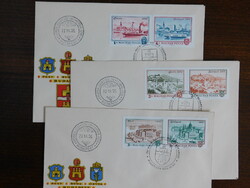 FDC szett: 1972. Óbuda-Buda-Pest - bélyegsor 3db borítékon