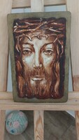 (NBL2) Festett Krisztus ikon  20x29 cm