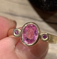 Padparadscha rózsaszín gyémántokkal.Ritkaság! Tanúsítvánnyal!ÚJ!