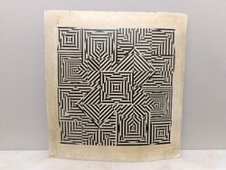 Antik festmény op-art konstruktívista grafika karton 353 2068