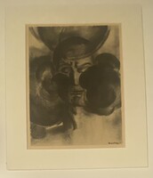 Ruzicskay György - Illusztráció, algráfia, papír, jelzett az algráfián