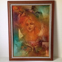 BUDAY MIHÁLY: A SZERELMES SÁBA 70 x 50 cm. - HIBÁTLAN, JELZETT