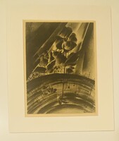 Ruzicskay György - Illusztráció - algráfia, papír, jelzett 25x18,5