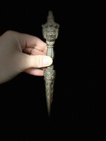 Eredeti antik tibeti buddhista phurba, rituális tőr. Keleti, ázsiai, kínai, japán