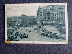 D206593 PÉCS- Széchenyi-tér  piac villamos 1922  -régi képeslap