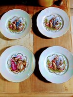 Gyönyörű jelenetes ritka zsolnay porcelán