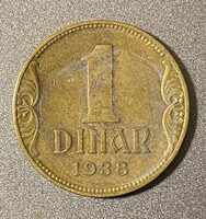 Jugoszlávia 1 dinár, 1938