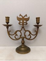Antik gyertyatartó bronz 2 karú gyertya tartó kétfejű sas 743 2088