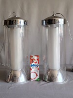 Hatalmas 60 cm króm plexiglass mennyezeti lámpa párban ALKUDHATÓ
