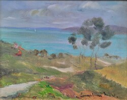 Zempléni Mitrovics Viktor (1894-1930) Balatonfüredi Táj c. festménye Eredeti Garanciával!