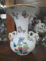 Ó-Herendi 1941,Kézi Festésű Viktória Mintás,Kosfejes Váza.25.5 cm.