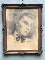 Vastagh György (1834 - 1922) - Bécsi hölgy grafika. M