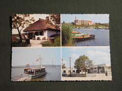 Képeslap,Velence,Velencei tó,kikötő,sétahajó,halász csárda,étterem látkép,részlet, 1982-