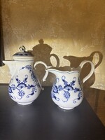 Gyönyörű kardos Meissen teás kiöntő + kancsó