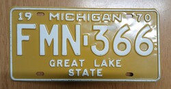 USA amerikai rendszám rendszámtábla FMN 366 Michigan