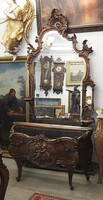 Eredeti Rokokó Szalon Tükör Konzoljával - XV. Lajos -stílus 1723 - 1759 közötti idöszakából!