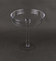 1W098 Magas kecses talpas üveg tortatál kínáló tál