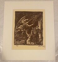 Rudnay Gyula - Jeanne D’Arc, cinkográfia, papír, jelzett, paszpartuban